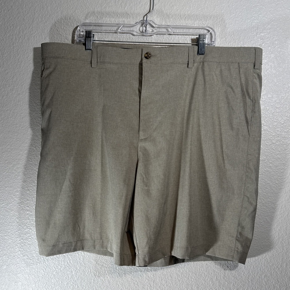 PGA‎ Tour MotionFlux Mens Golf Shorts Size 44 Stone Gray Flat Front 9" Big&Tall